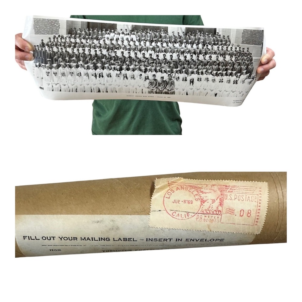 vintage panoramic photograph of the Herbert Hoover High School Class of 1969